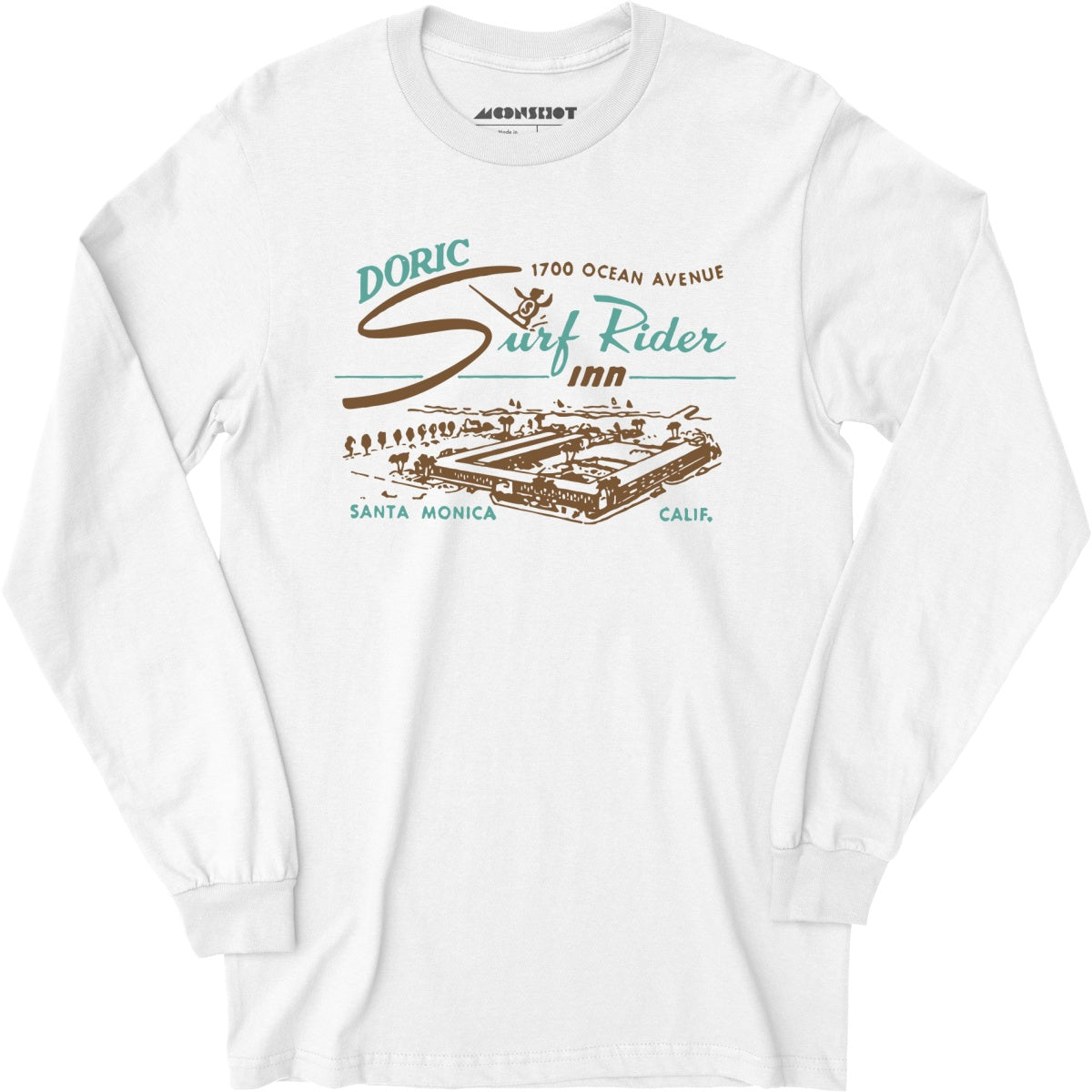 Doric Surf Rider Inn - Santa Monica, CA - Vintage Hotel - Long Sleeve T-Shirt