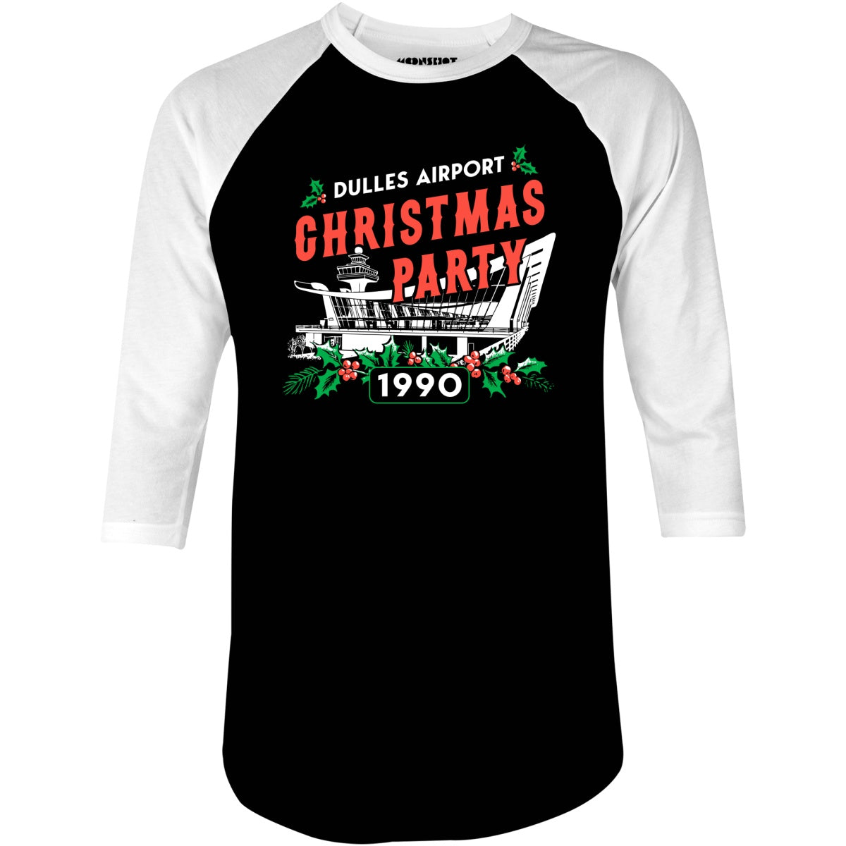 Dulles Airport Christmas Party 1990 - 3/4 Sleeve Raglan T-Shirt