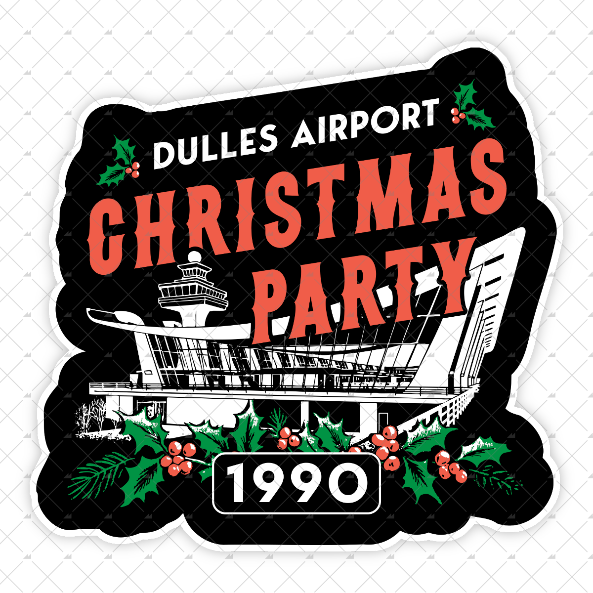 Dulles Airport Christmas Party 1990 - Sticker