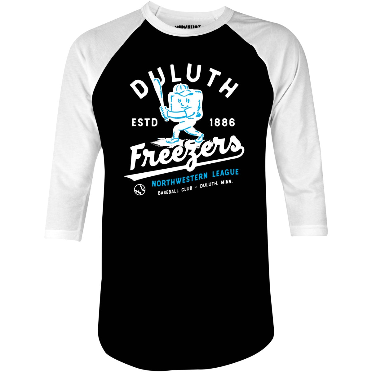 Duluth Freezers - Minnesota - Vintage Defunct Baseball Teams - 3/4 Sleeve Raglan T-Shirt