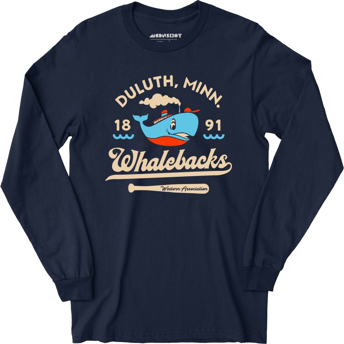 Duluth Whalebacks - Minnesota - Vintage Defunct Baseball Teams - Long Sleeve T-Shirt