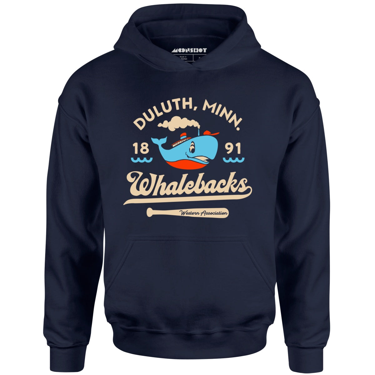 Duluth Whalebacks - Minnesota - Vintage Defunct Baseball Teams - Unisex Hoodie
