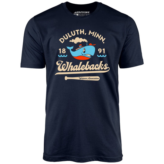 Duluth Whalebacks - Minnesota - Vintage Defunct Baseball Teams - Navy - Unisex T-Shirt