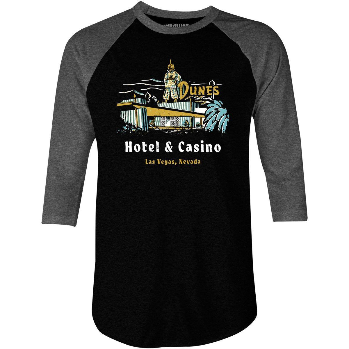 Dunes Hotel & Casino - Vintage Las Vegas - 3/4 Sleeve Raglan T-Shirt