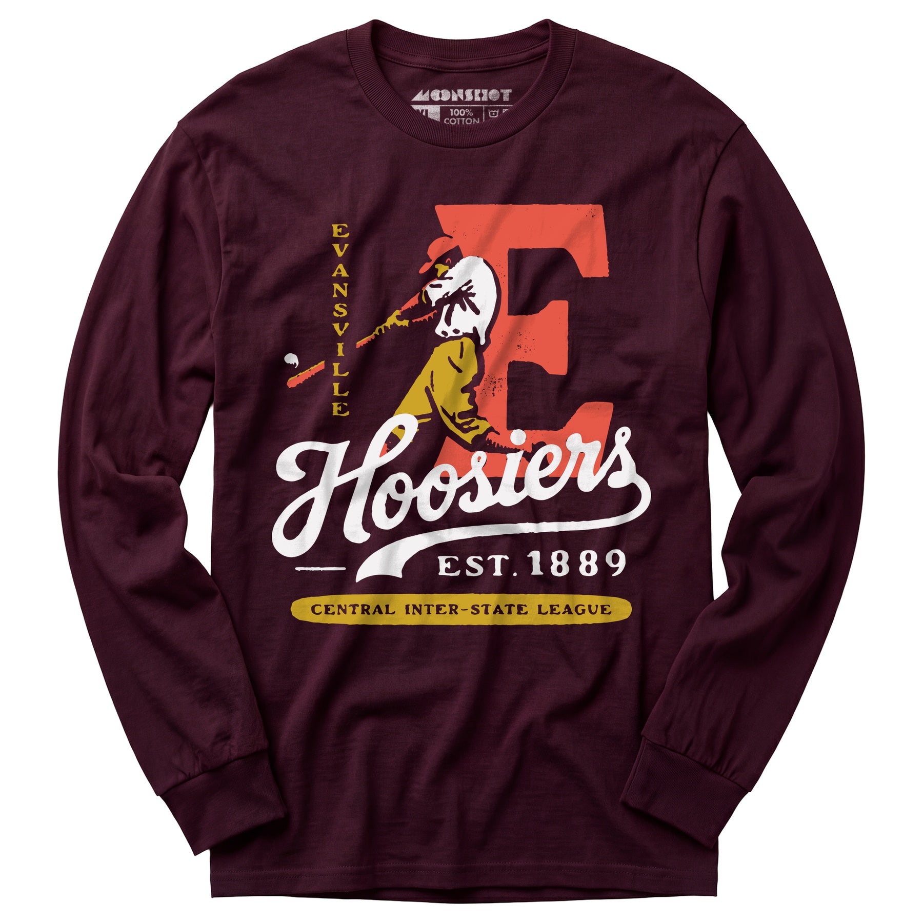 Evansville Hoosiers - Indiana - Vintage Defunct Baseball Teams - Long Sleeve T-Shirt