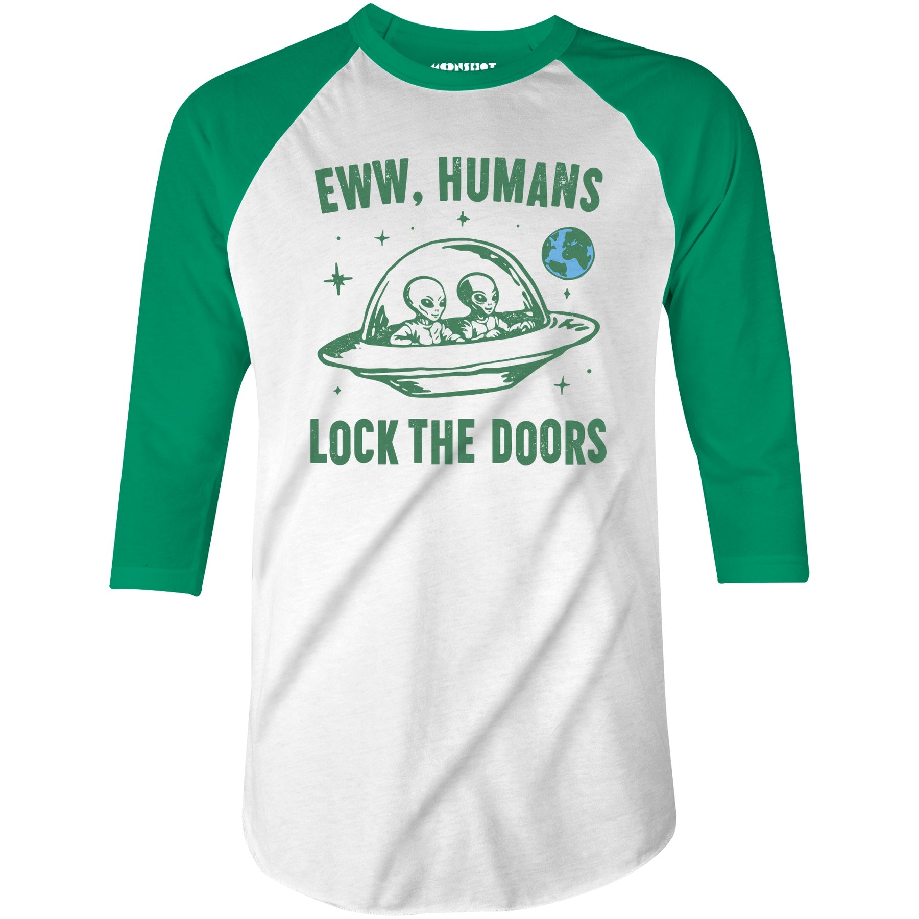 Eww Humans Lock The Doors - 3/4 Sleeve Raglan T-Shirt