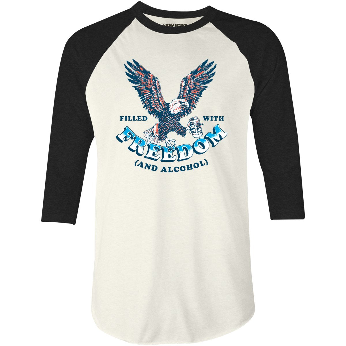 Filled With Freedom - 3/4 Sleeve Raglan T-Shirt
