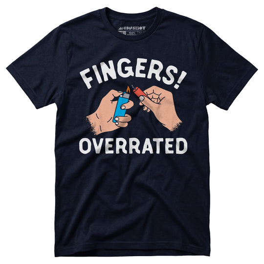 Fingers! Overrated - Unisex T-Shirt in Navy