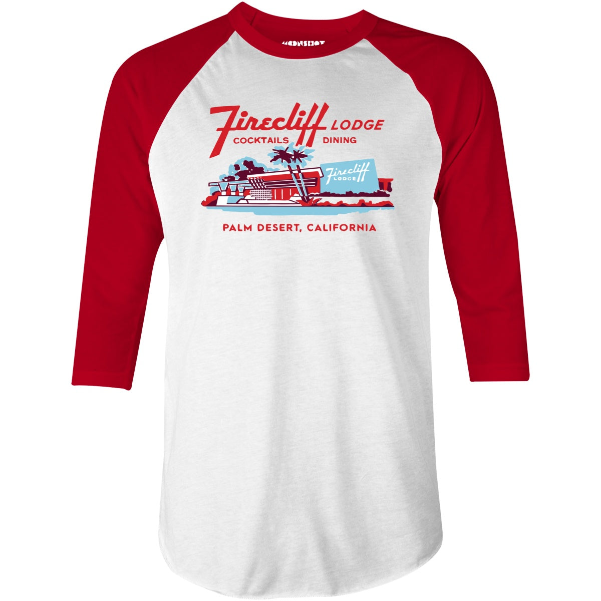Firecliff Lodge Hotel - Vintage Greater Palm Springs, CA - 3/4 Sleeve Raglan T-Shirt