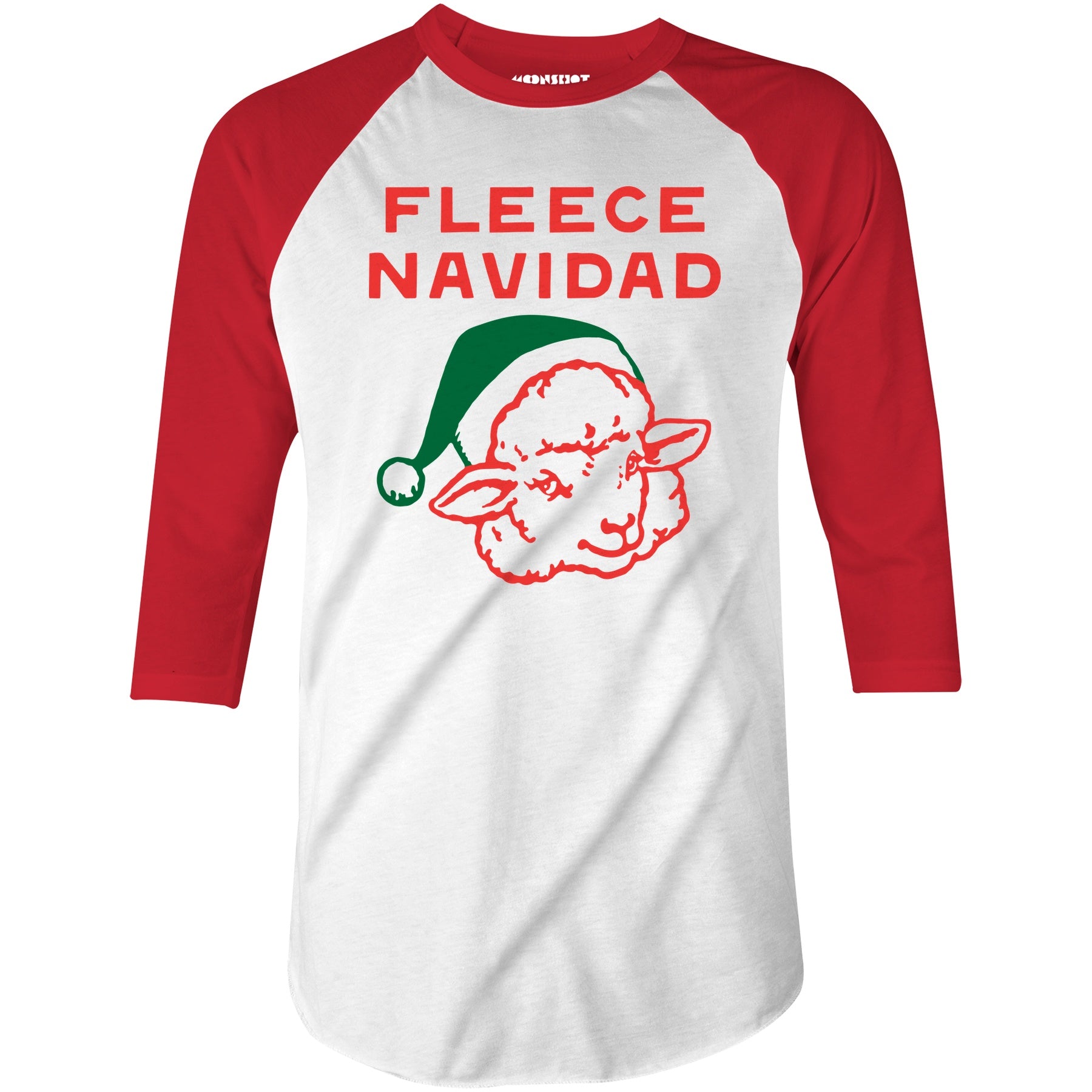 Fleece Navidad - 3/4 Sleeve Raglan T-Shirt