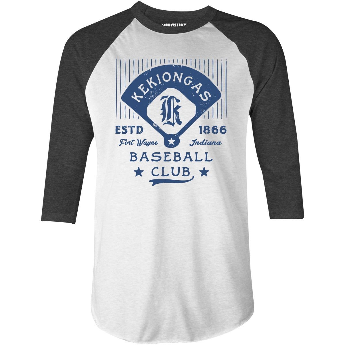 Fort Wayne Kekiongas - Indiana - Vintage Defunct Baseball Teams - 3/4 Sleeve Raglan T-Shirt