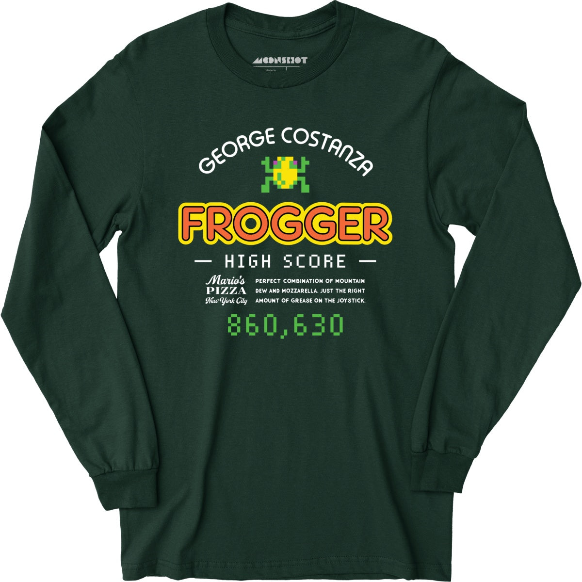 George Costanza Frogger High Score - Mario's Pizza - Long Sleeve T-Shirt