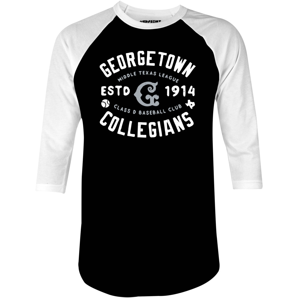 Georgetown Collegians - Texas - Vintage Defunct Baseball Teams - 3/4 Sleeve Raglan T-Shirt