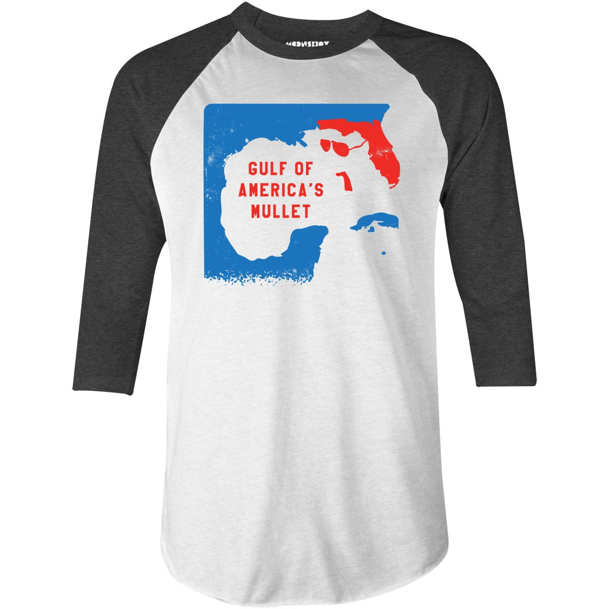 Gulf of America's Mullet - 3/4 Sleeve Raglan T-Shirt