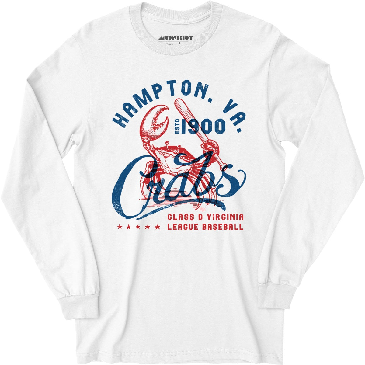 Hampton Crabs - Virginia - Vintage Defunct Baseball Teams - Long Sleeve T-Shirt