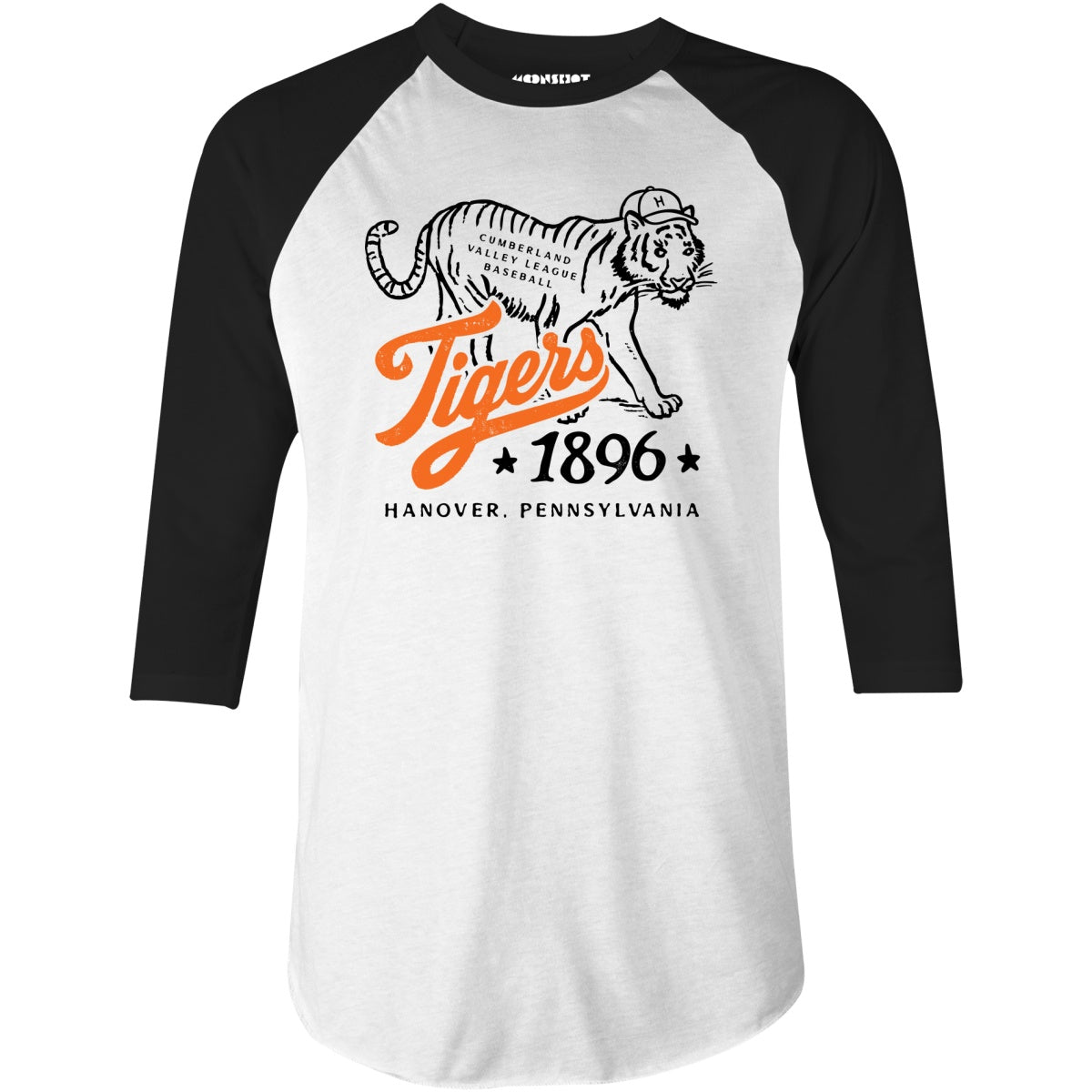 Hanover Tigers - Pennsylvania - Vintage Defunct Baseball Teams - 3/4 Sleeve Raglan T-Shirt