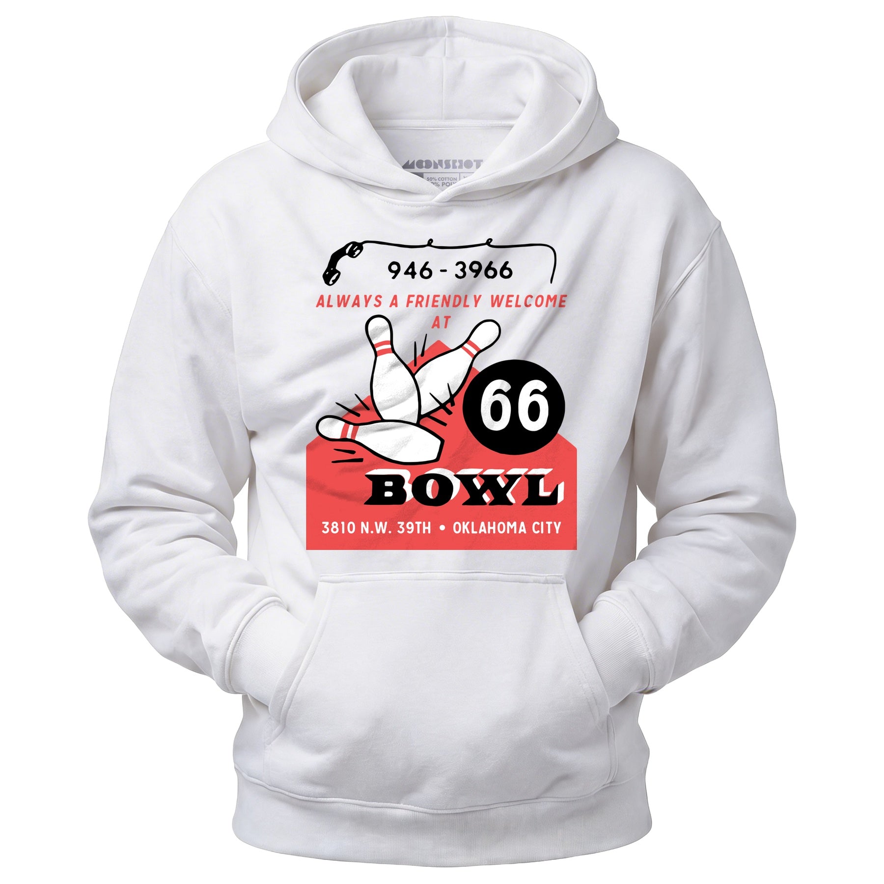 66 Bowl - Oklahoma City, OK - Vintage Bowling Alley - Unisex Hoodie