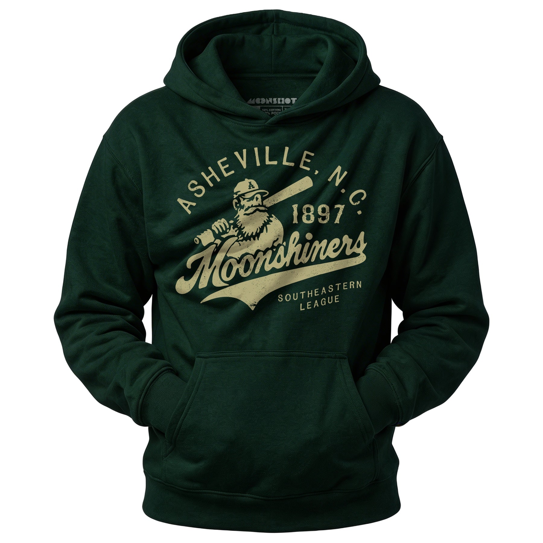 Asheville Moonshiners - North Carolina - Vintage Defunct Baseball Teams - Unisex Hoodie