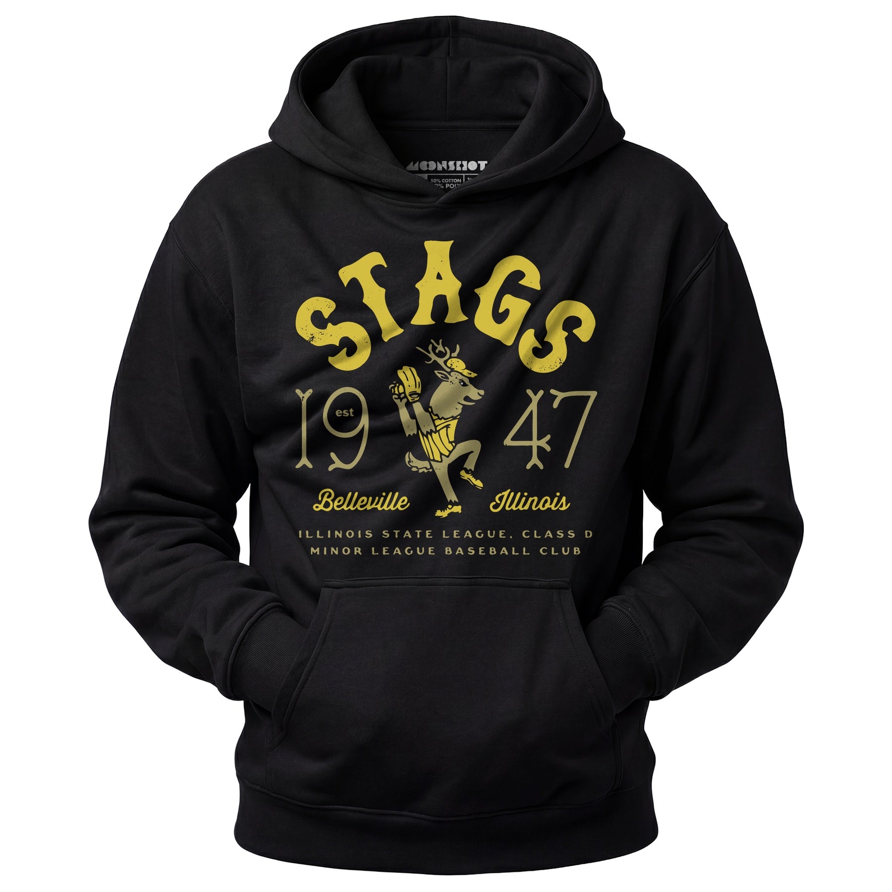 Belleville Stags - Illinois - Vintage Defunct Baseball Teams - Unisex Hoodie