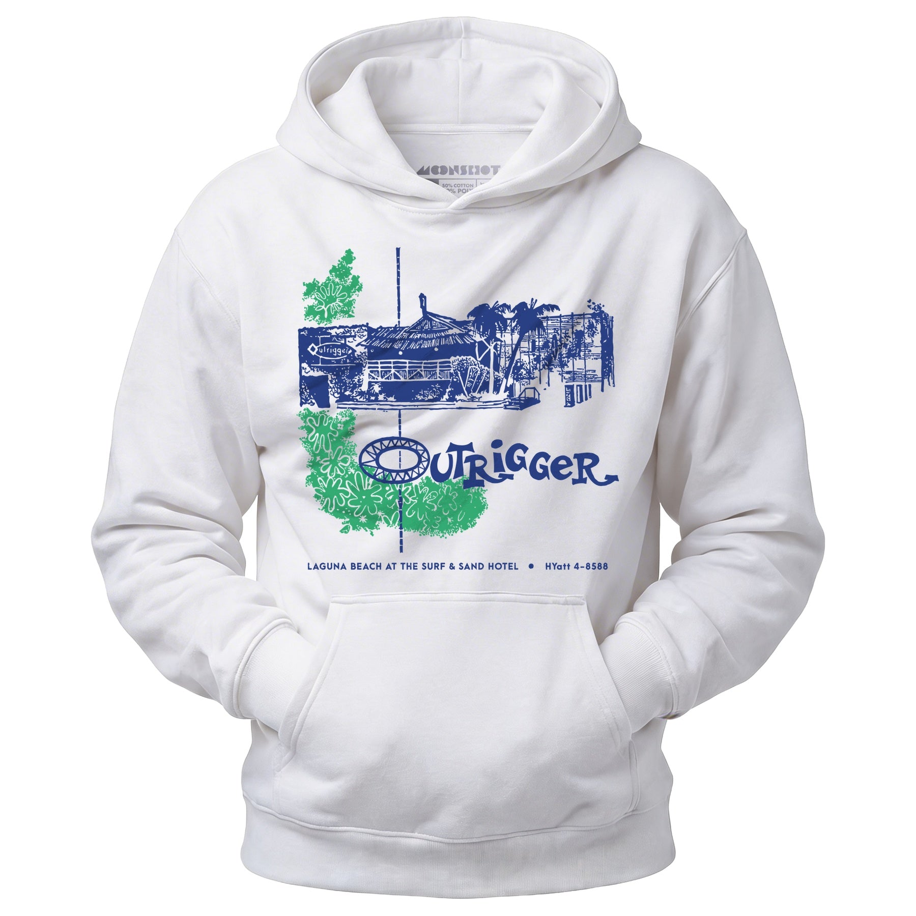 Billingsley's Outrigger v2 - Laguna Beach, CA - Vintage Tiki Bar - Unisex Hoodie