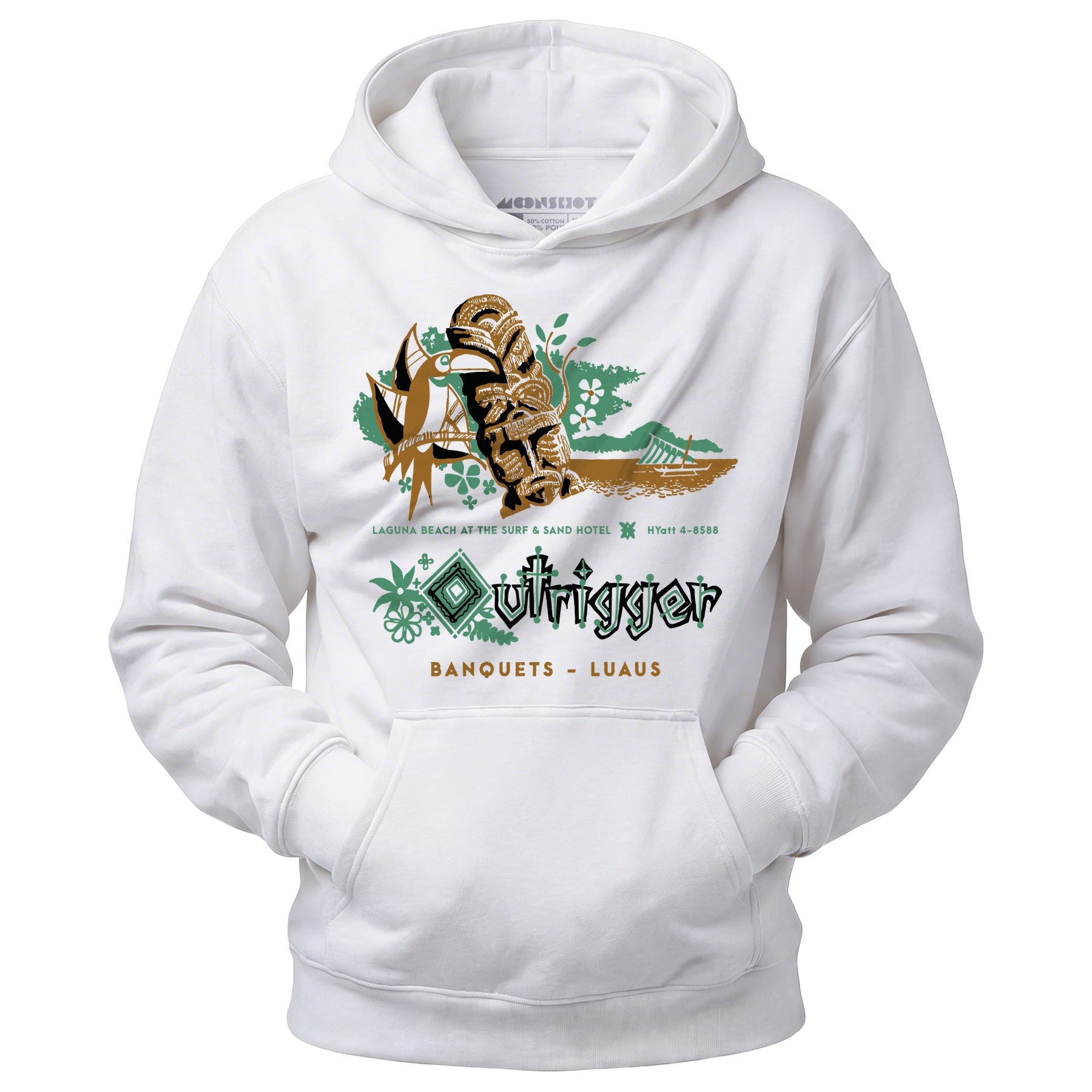 Billingsley's Outrigger v3 - Laguna Beach, CA - Vintage Tiki Bar - Unisex Hoodie