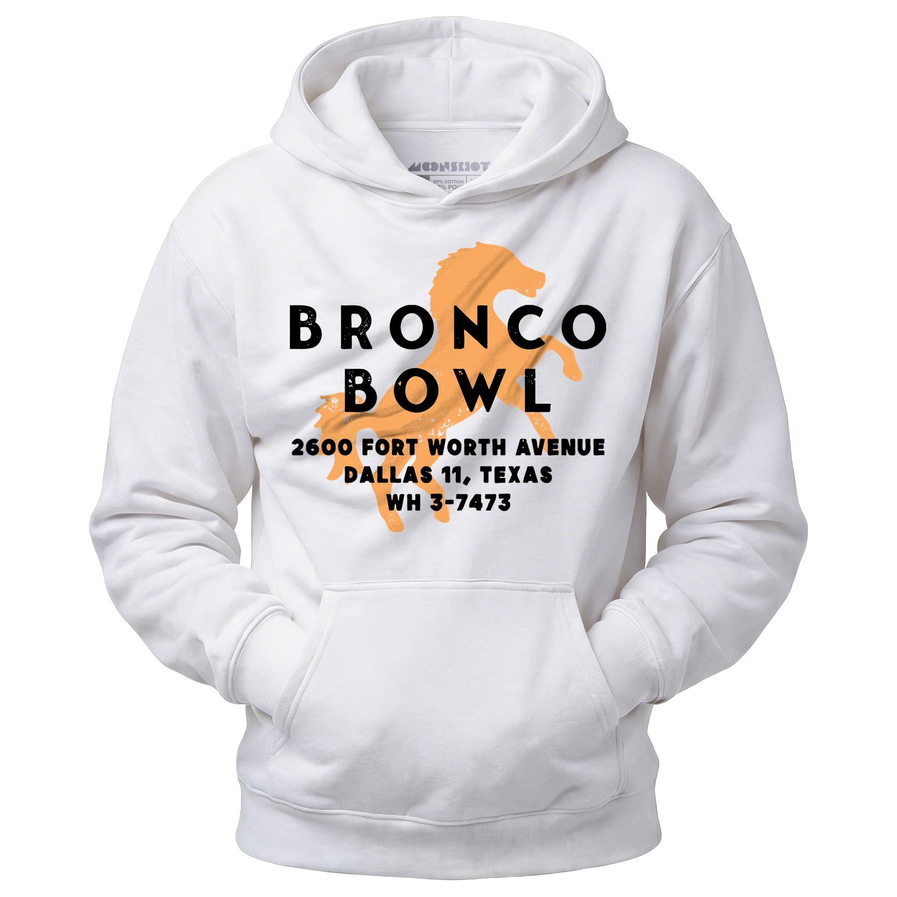 Bronco Bowl - Dallas, TX - Vintage Bowling Alley - Unisex Hoodie