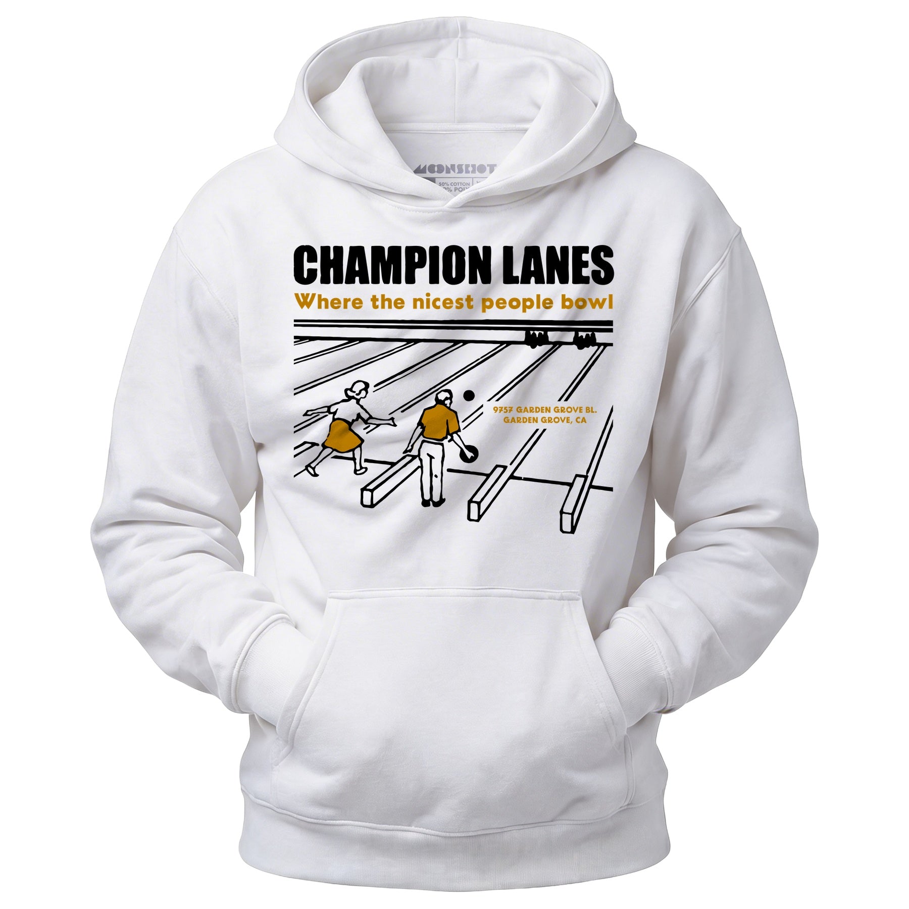 Champion Lanes - Garden Grove, CA - Vintage Bowling Alley - Unisex Hoodie