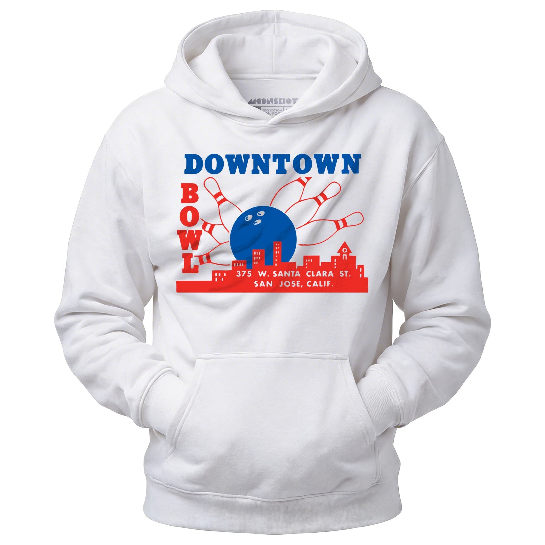 Downtown Bowl - San Jose, CA - Vintage Bowling Alley - Unisex Hoodie