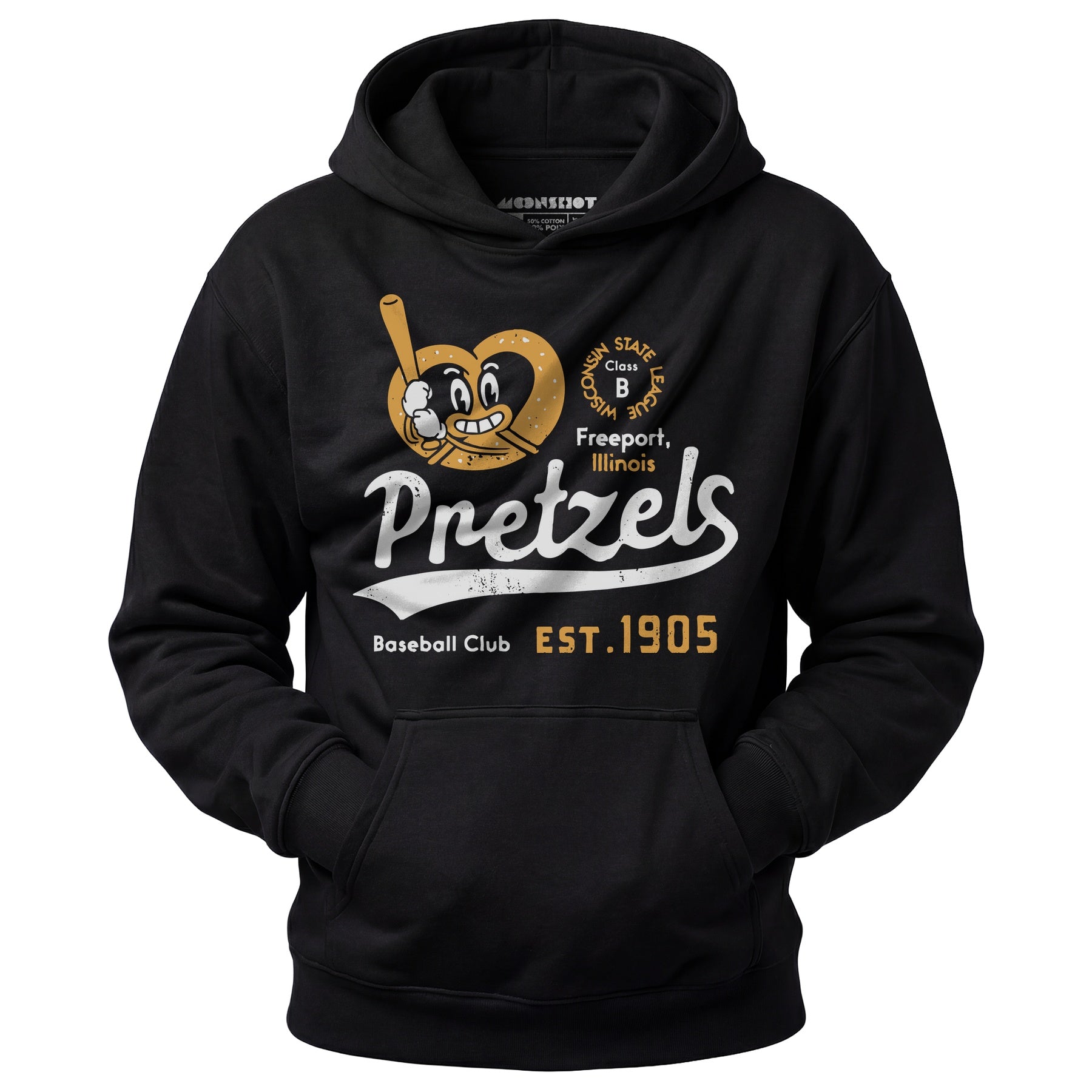 Freeport Pretzels - Illinois - Vintage Defunct Baseball Teams - Unisex Hoodie