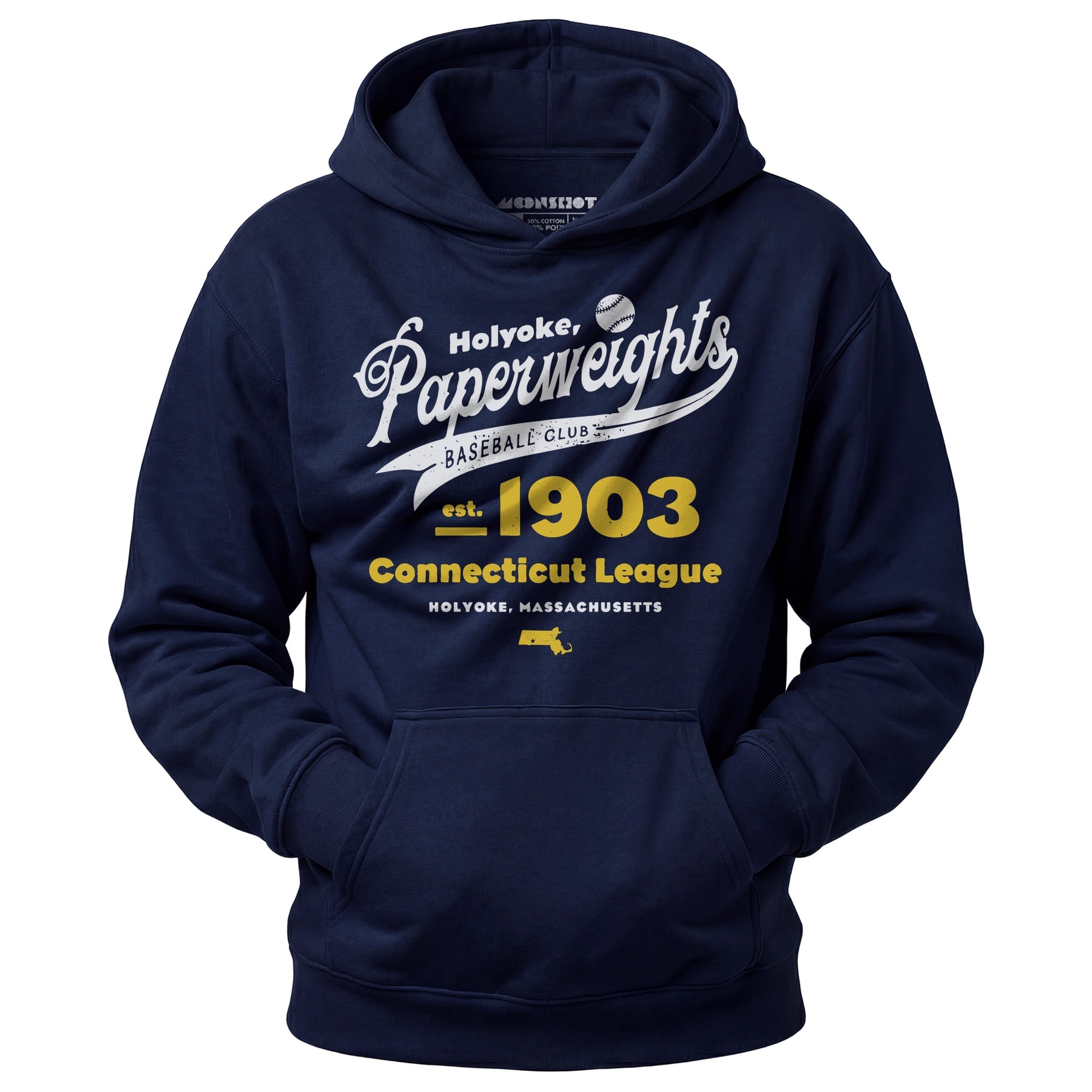 Holyoke Paperweights - Massachusetts - Vintage Defunct Baseball Teams - Unisex Hoodie
