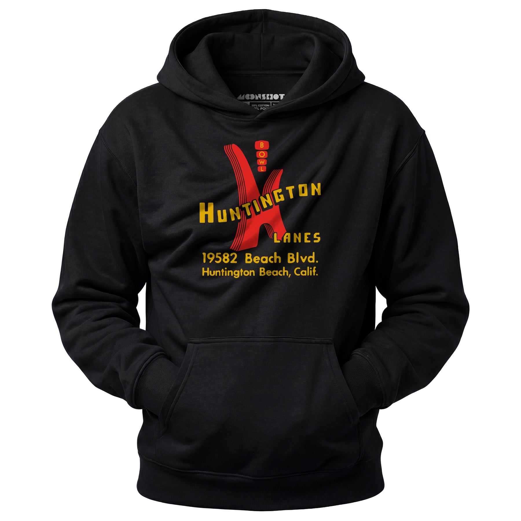 Huntington Lanes - Huntington Beach, CA - Vintage Bowling Alley - Unisex Hoodie