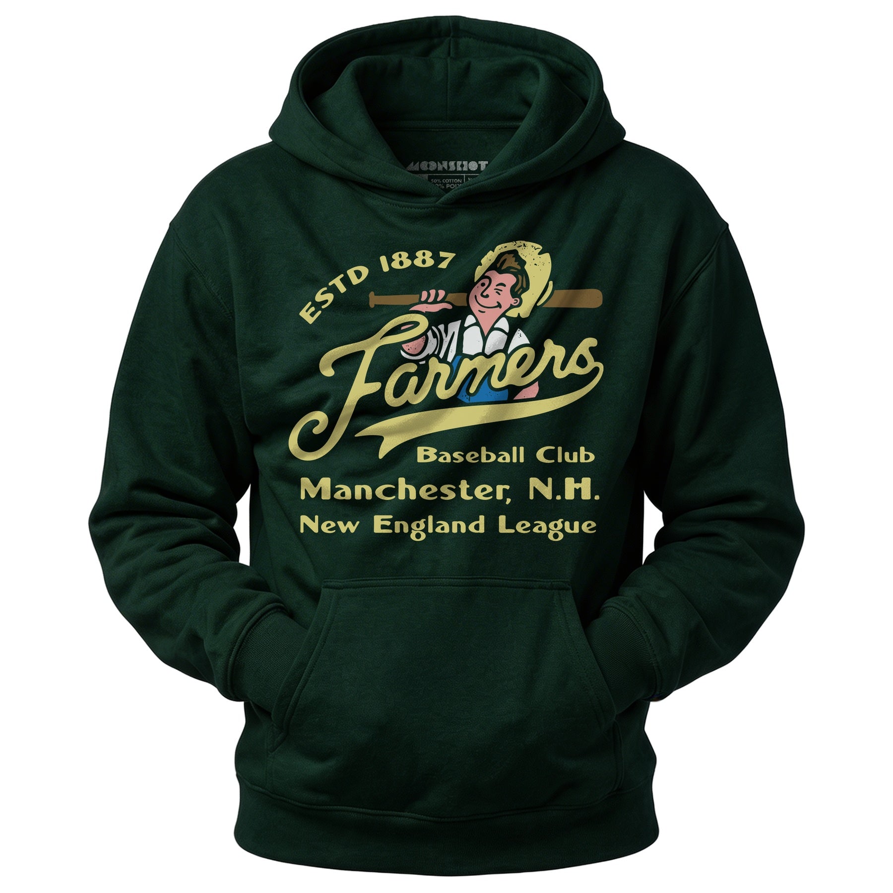 Manchester Farmers - New Hampshire - Vintage Defunct Baseball Teams - Unisex Hoodie