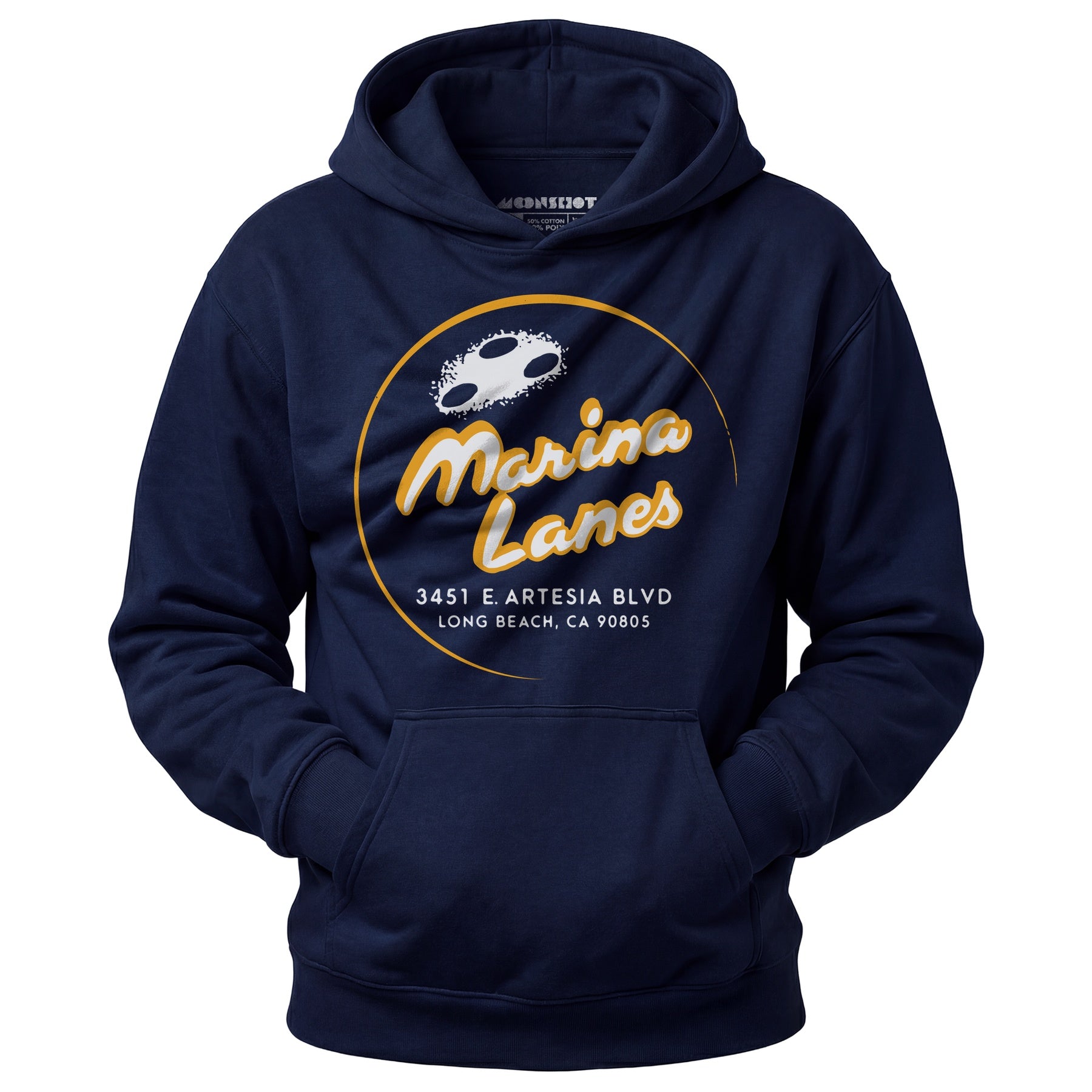 Marina Lanes - Long Beach, CA - Vintage Bowling Alley - Unisex Hoodie
