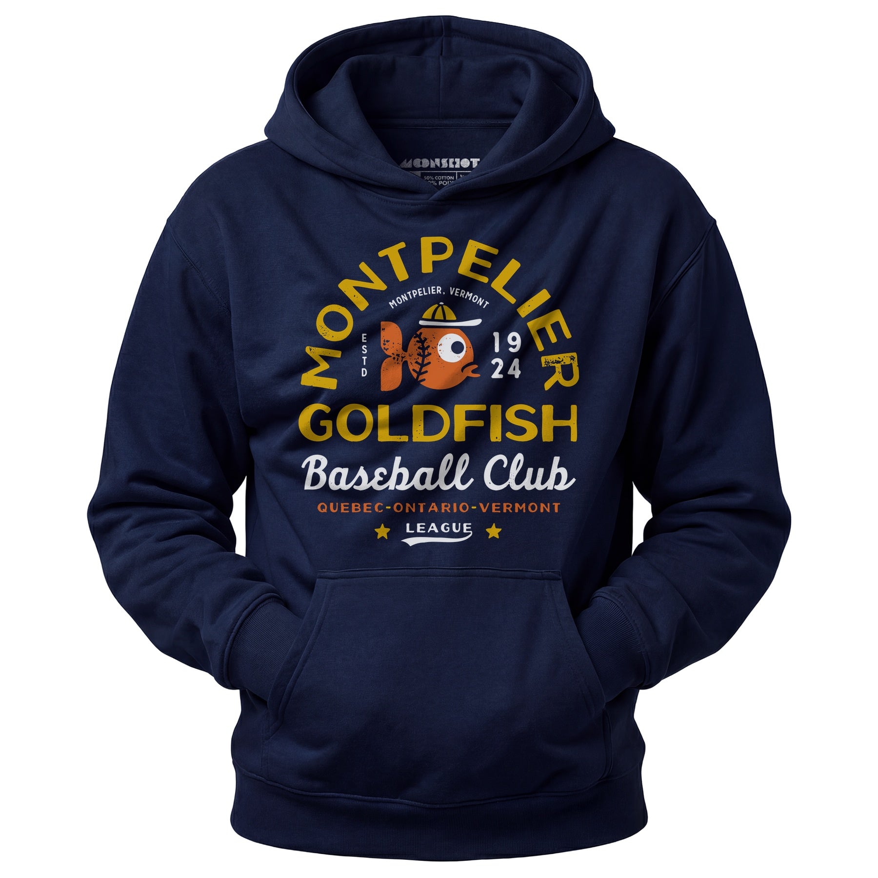 Montpelier Goldfish - Vermont - Vintage Defunct Baseball Teams - Unisex Hoodie