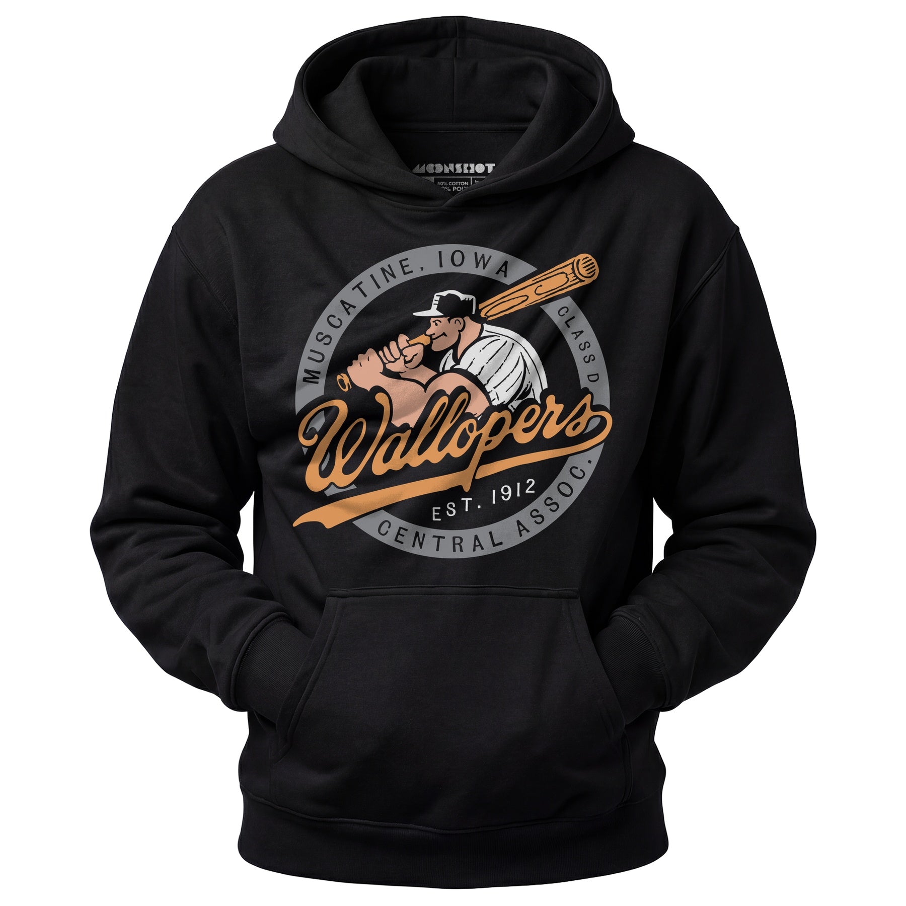 Muscatine Wallopers - Iowa  - Vintage Defunct Baseball Teams - Unisex Hoodie