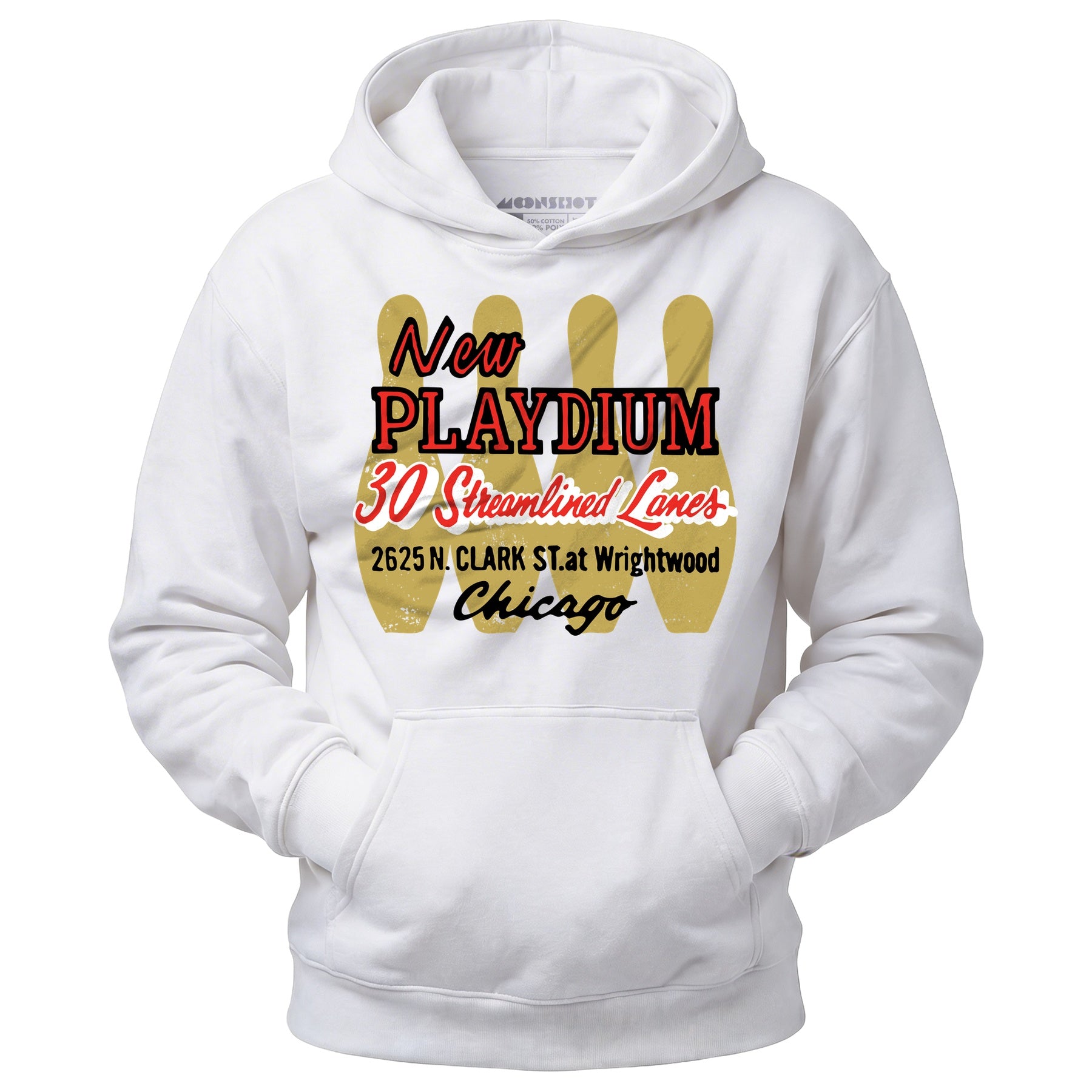New Playdium - Chicago, IL - Vintage Bowling Alley - Unisex Hoodie