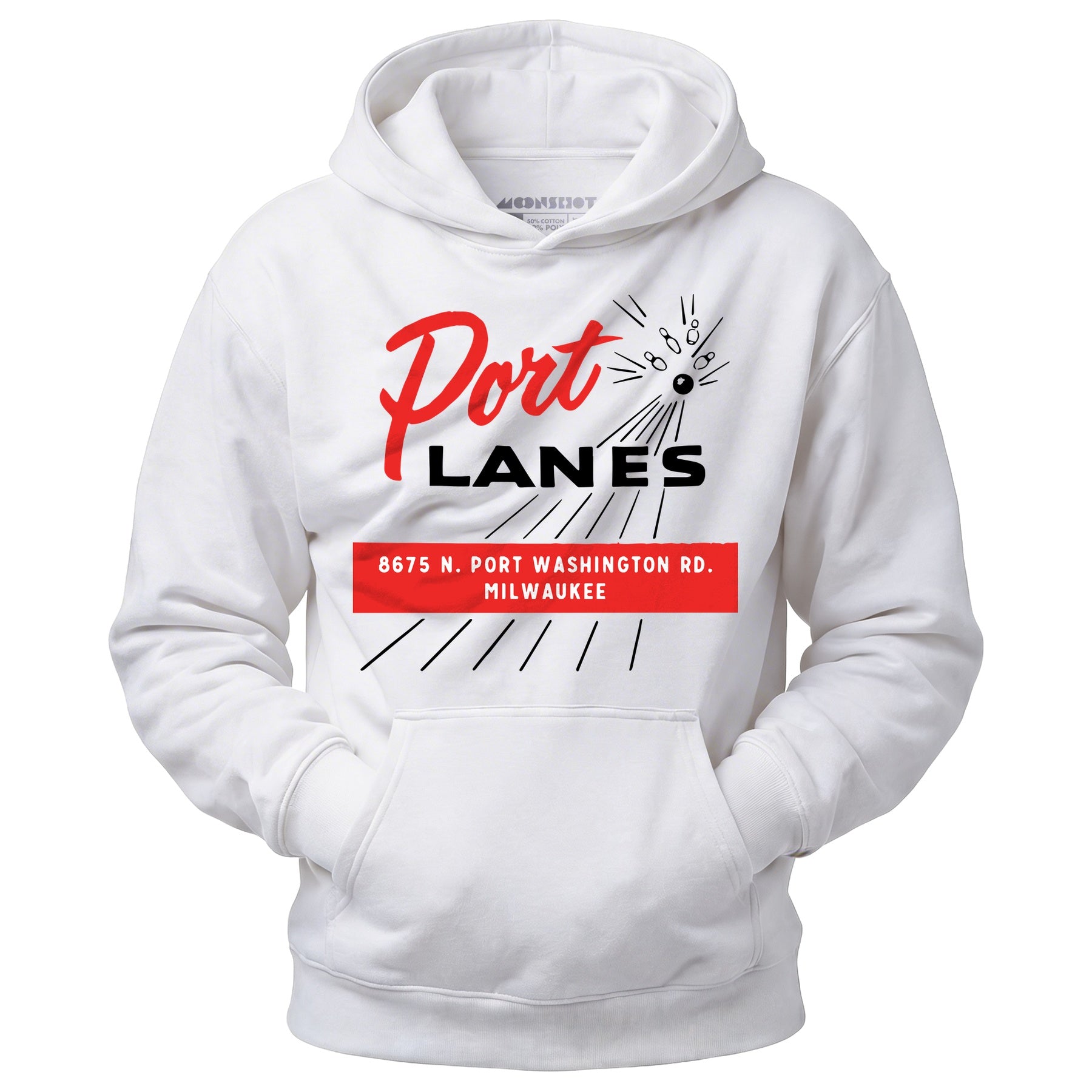 Port Lanes - Milwaukee, WI - Vintage Bowling Alley - Unisex Hoodie