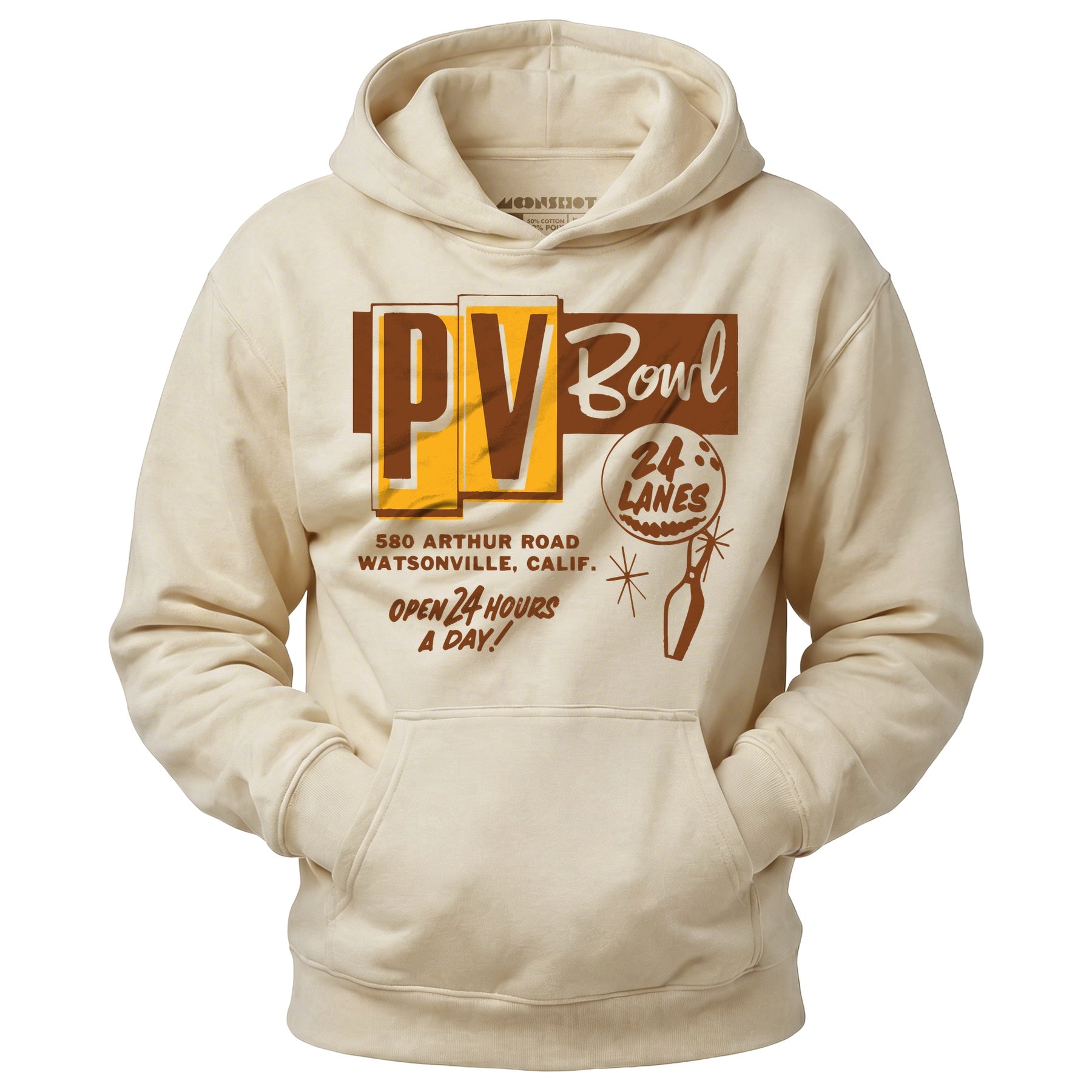PV Bowl - Watsonville, CA - Vintage Bowling Alley - Unisex Hoodie