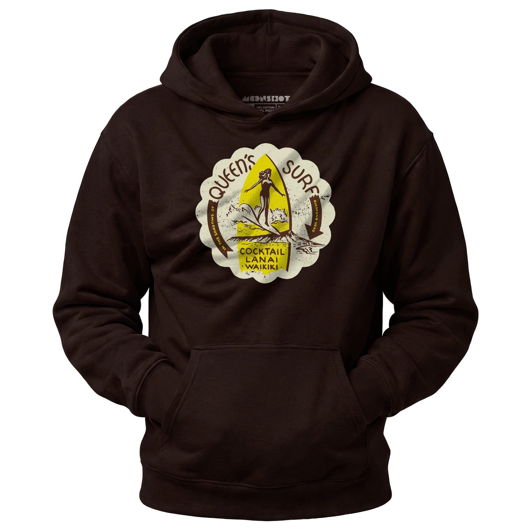 Queen's Surf - Waikiki, HI - Vintage Tiki Bar - Unisex Hoodie