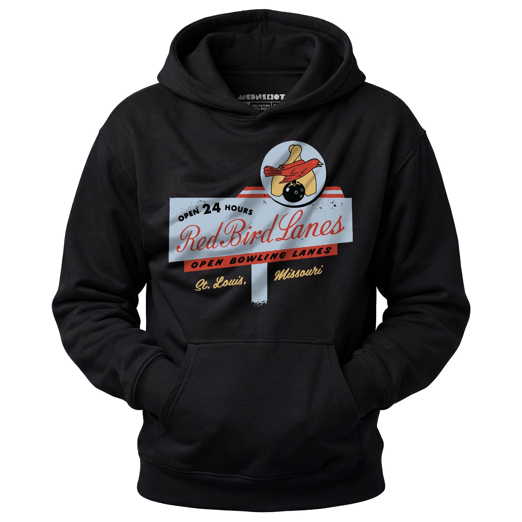 Red Bird Lanes v2 - St. Louis, MO - Vintage Bowling Alley - Unisex Hoodie