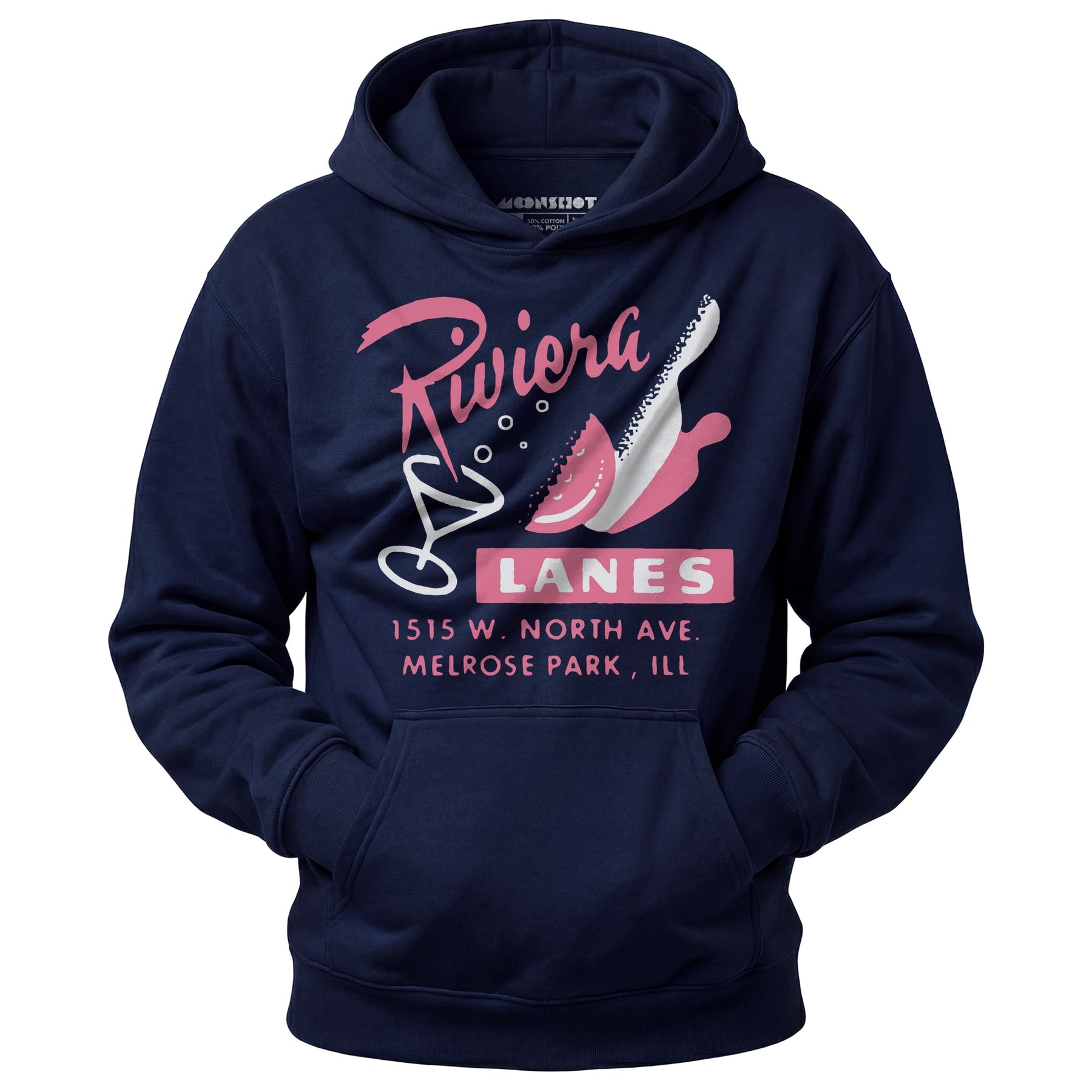 Riviera Lanes - Melrose Park, IL - Vintage Bowling Alley - Unisex Hoodie