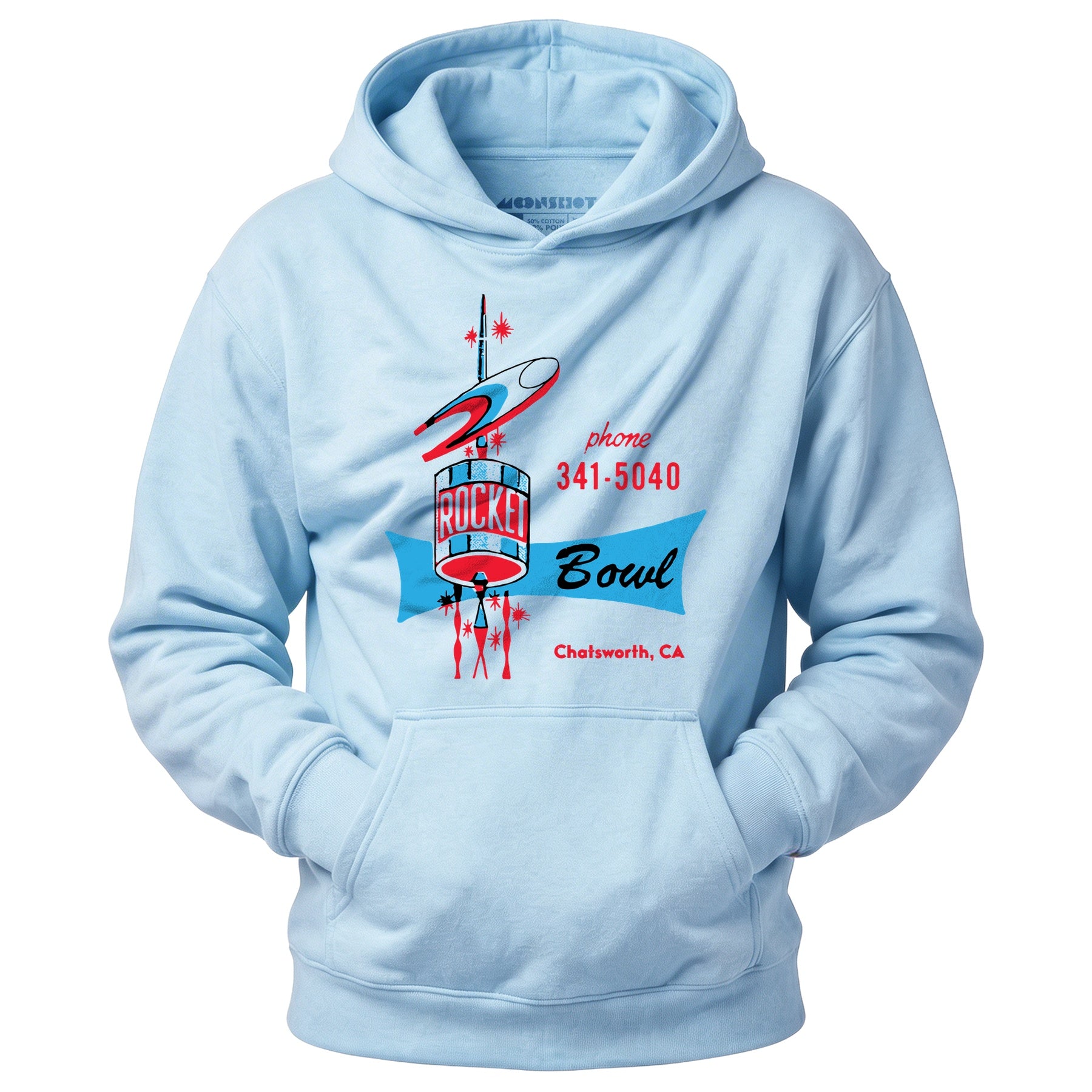 Rocket Bowl - Chatsworth, CA - Vintage Bowling Alley - Unisex Hoodie