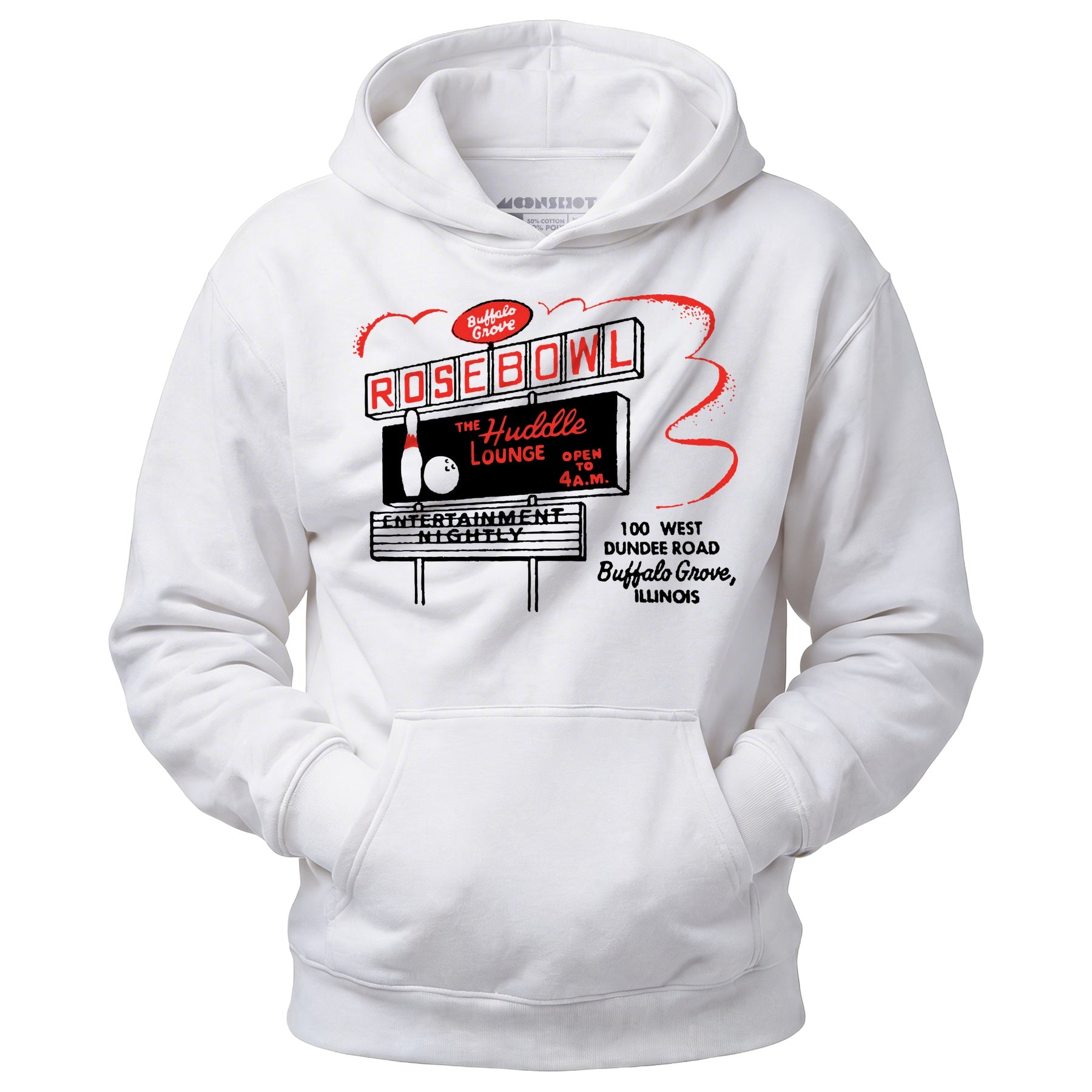 Rose Bowl - Buffalo Grove, IL - Vintage Bowling Alley - Unisex Hoodie