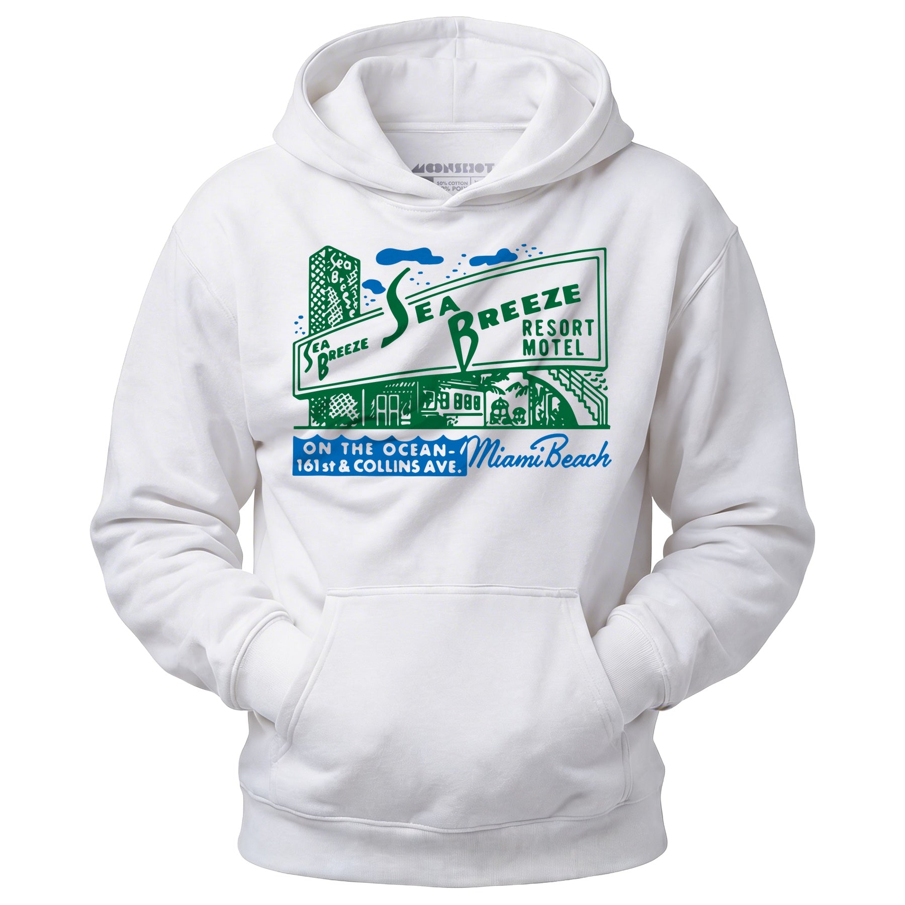 Sea Breeze - Miami, FL - Vintage Motel - Unisex Hoodie