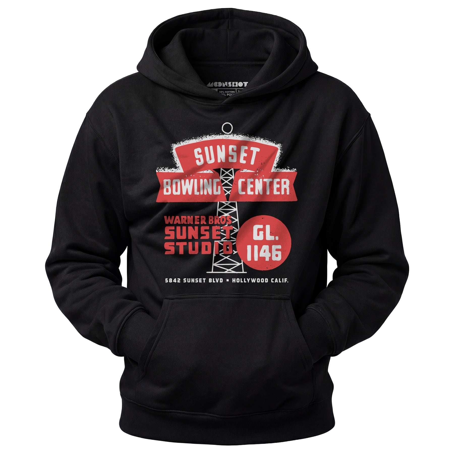 Sunset Bowling Center - Hollywood, CA - Vintage Bowling Alley - Unisex Hoodie