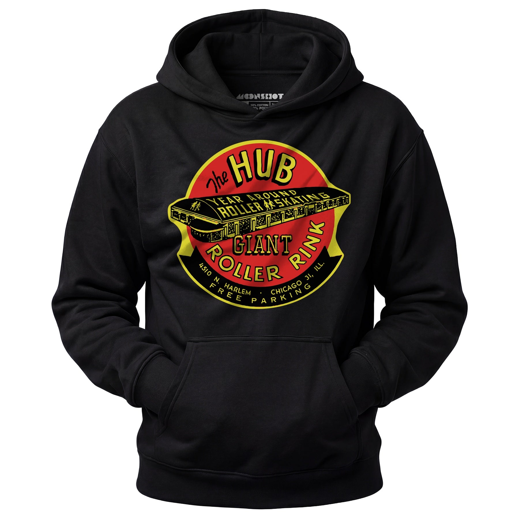 The Hub Roller Rink - Chicago, Illinois - Vintage Roller Rink - Unisex Hoodie