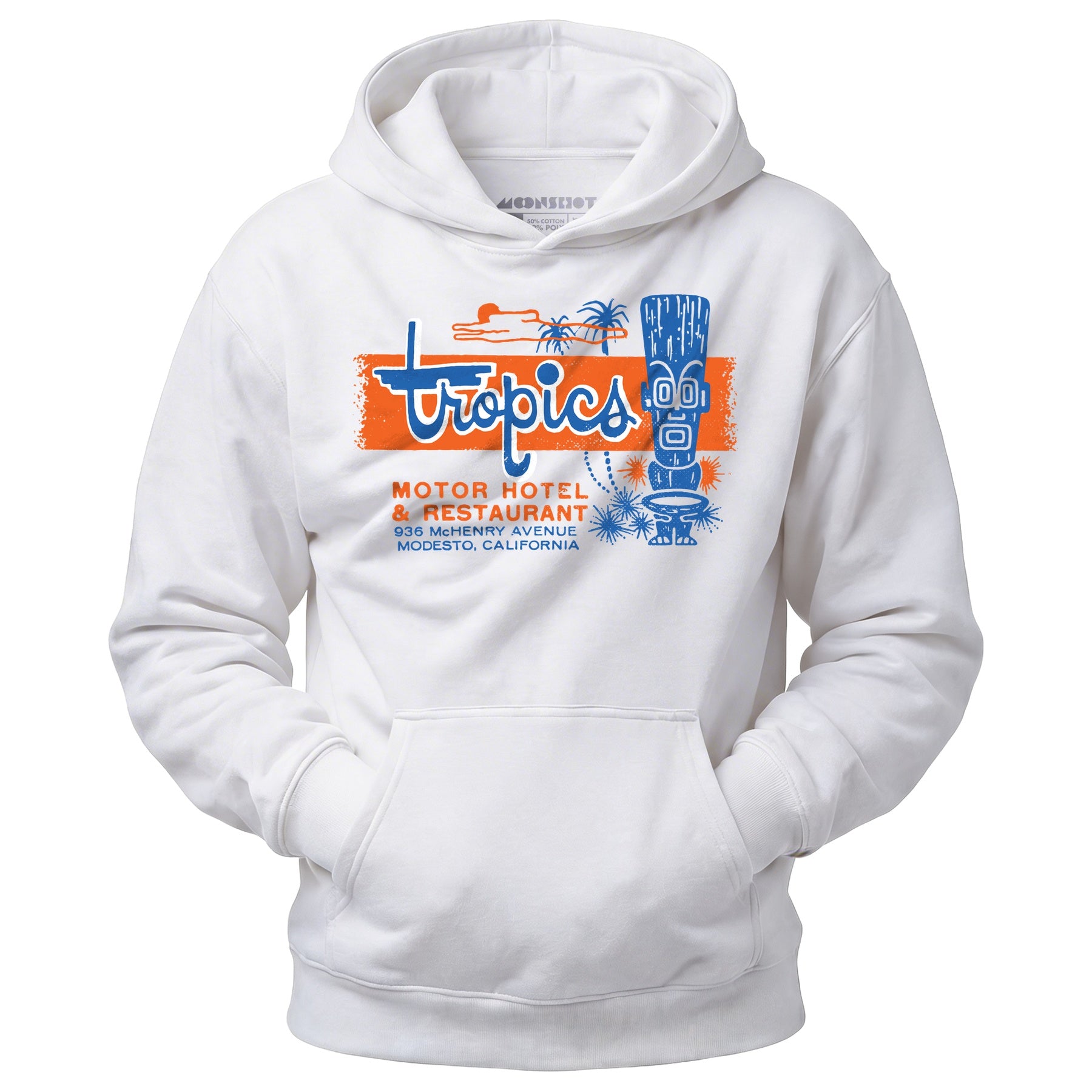 The Tropics - Modesto, CA - Vintage Tiki Bar - Unisex Hoodie