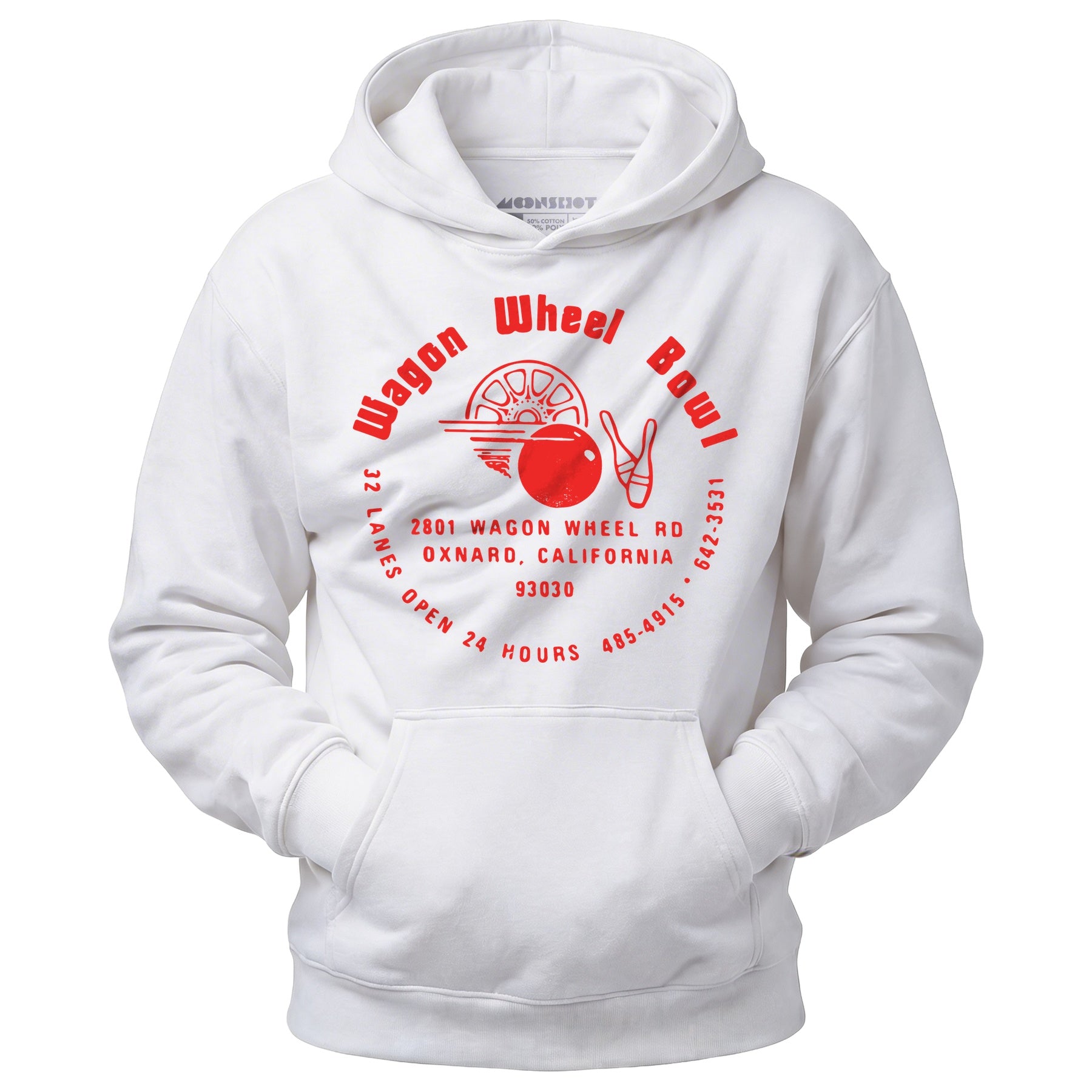 Wagon Wheel Bowl - Oxnard, CA - Vintage Bowling Alley - Unisex Hoodie