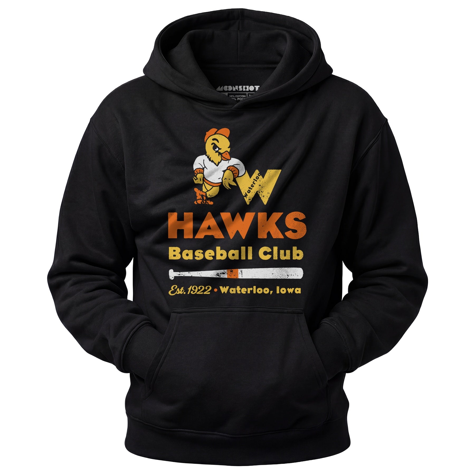 Waterloo Hawks - Iowa - Vintage Defunct Baseball Teams - Unisex Hoodie