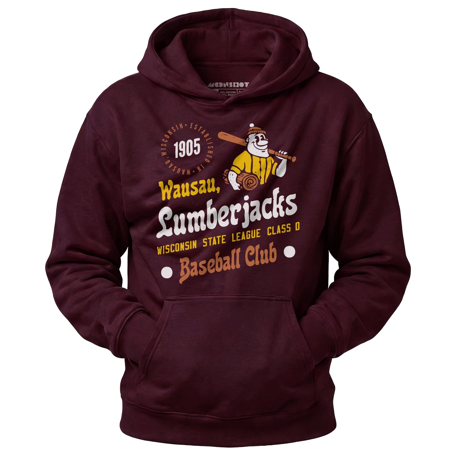 Wausau Lumberjacks - Wisconsin - Vintage Defunct Baseball Teams - Unisex Hoodie